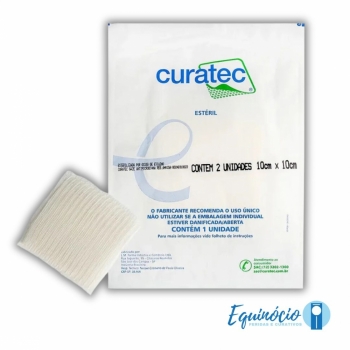 imagem Compressa de Gaze Antimicrobiana com PHMB 0,2% (10cm x 10cm) - Curatec