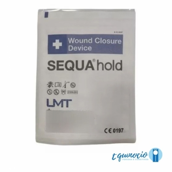 imagem CURATIVO PONTO FALSO SUTURA BRANCO  WOUND CLOSURE DEVICE SEQUA HOLD ENVELOPE COM 4 UNIDADES