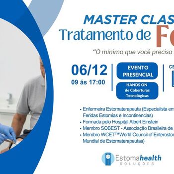imagem MASTER CLASS Tratamento de Feridas - 09 às 18:00 06/12