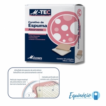 imagem CURATIVO DE ESPUMA ABSORVENTE SILICONE 10CMX10CM MISSNER