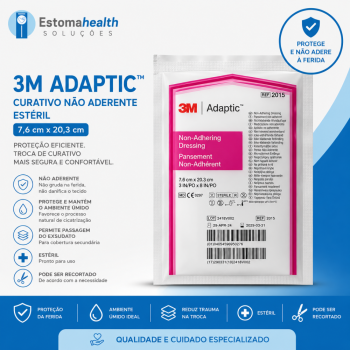 imagem 3M Adaptic Curativo Não Aderente Estéril 7,6x20,3cm – Proteção e Conforto na Troca de Curativos