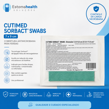 imagem Cutimed Sorbact Swabs 7x9cm – Cobertura Antimicrobiana para Feridas